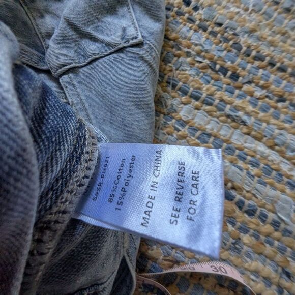 Distressed Flare Overalls Light Wash Denim Juniors M Wide Leg 2000s Y2K - Picture 4 of 10